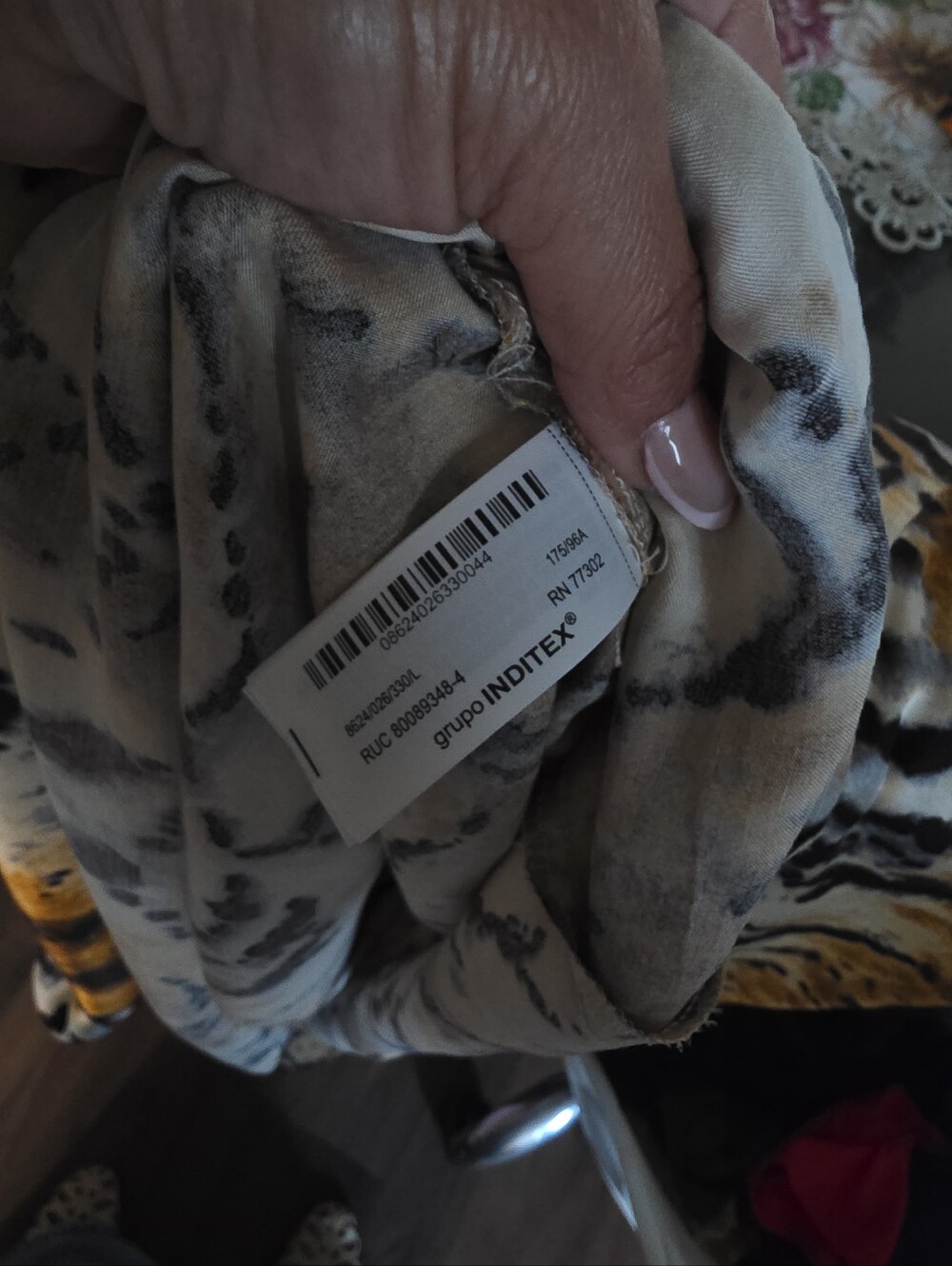 ZARA Animla-Print Long Sleeve  Dress in Brown NWOT Size L - Picture 5 of 5